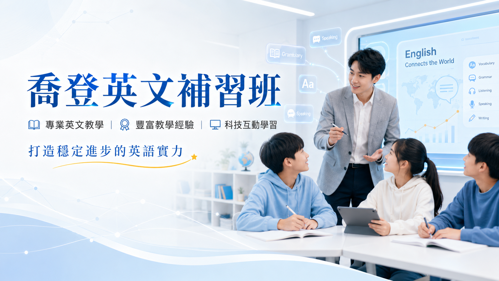喬登英文補習班首頁形象圖